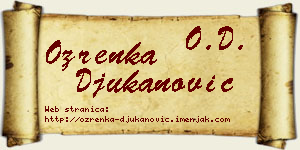 Ozrenka Đukanović vizit kartica